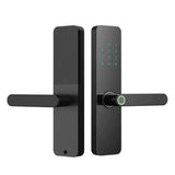 Fingerprint Smart Lock, Touchscreen Room Door Lock, Phone App Digital Lever Lock, Bluetooth Door Knob, Keyless Entry Front Door Lock with Keypad, for Home & Hotel & Office & Interior Door